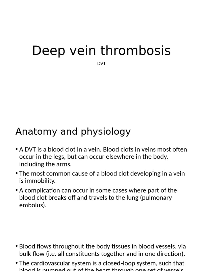 Understanding Deep Vein Thrombosis (DVT) | PDF | Aorta | Artery
