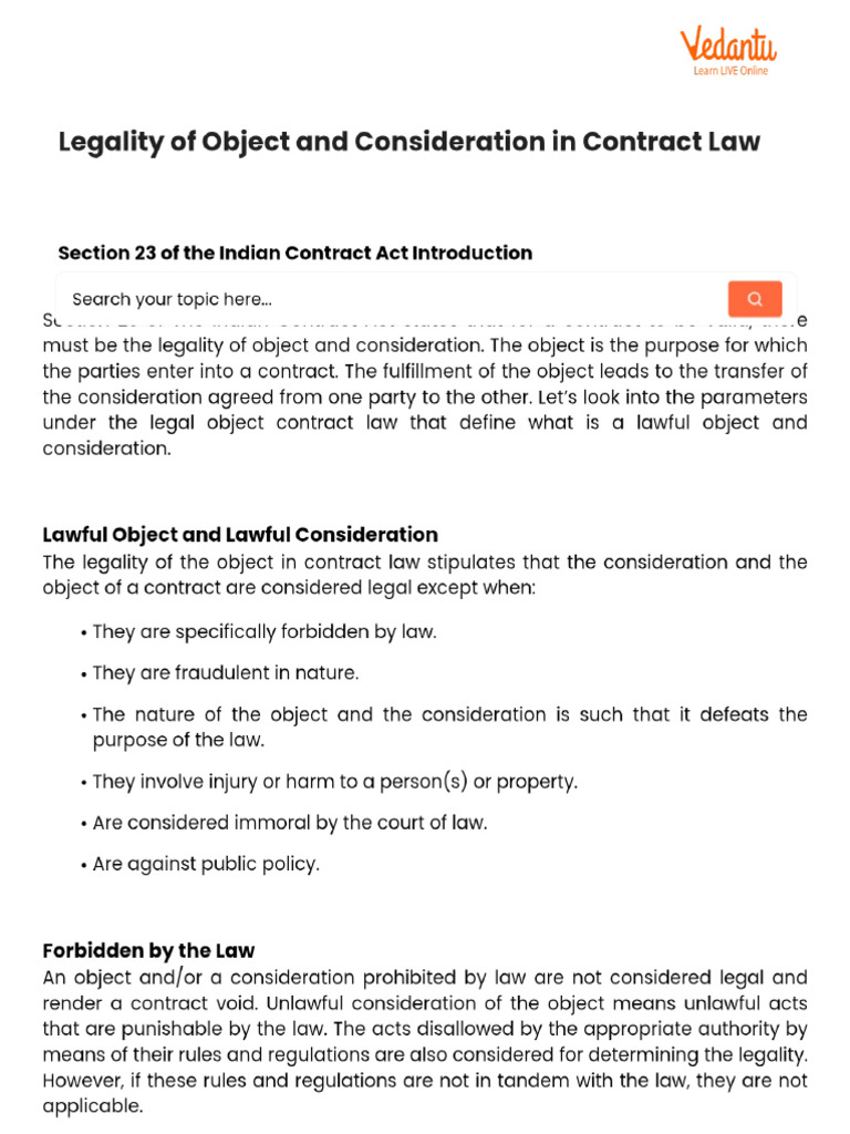 Legality of Object and Consideration in Contract Law | PDF