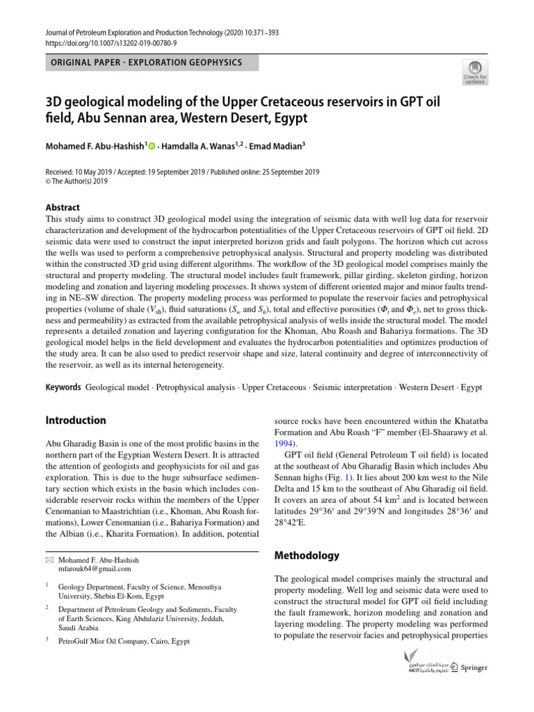 3D Geological Modeling of the Upper Cret | PDF | Petroleum Reservoir ...
