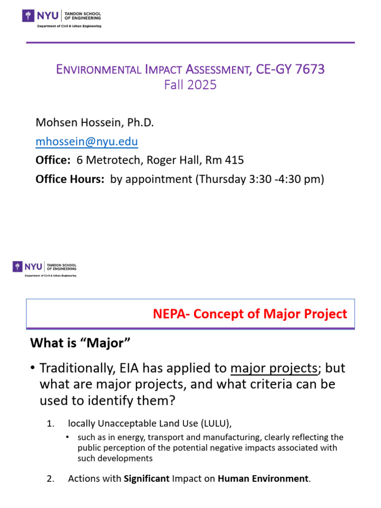 Major Projects in Environmental Impact Assessments | PDF | National ...