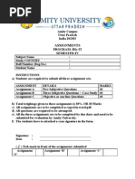 Assignments: Program: BSC It Semester-Iv