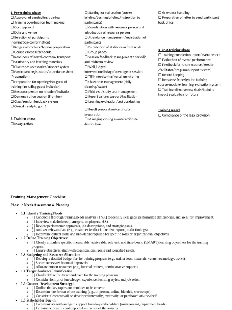 Comprehensive Training Management Guide | PDF | Customer Relationship ...