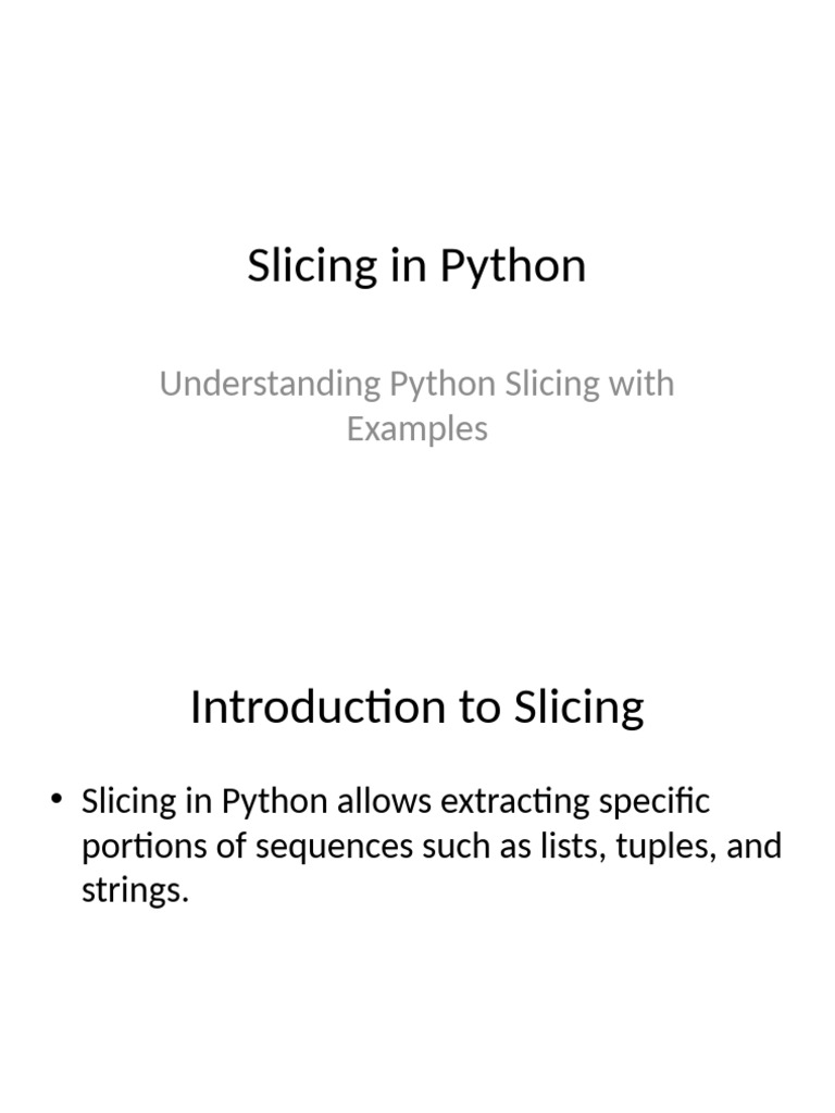 Python Slicing Explained with Examples | PDF