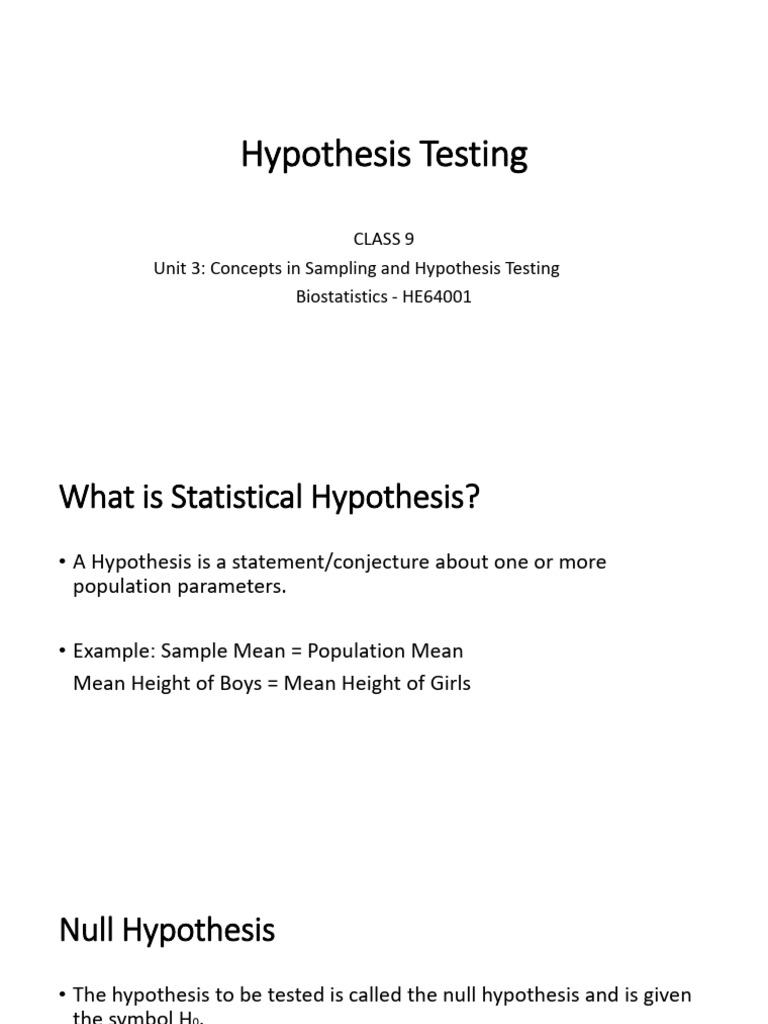 Understanding Hypothesis Testing Basics | PDF | Type I And Type Ii ...