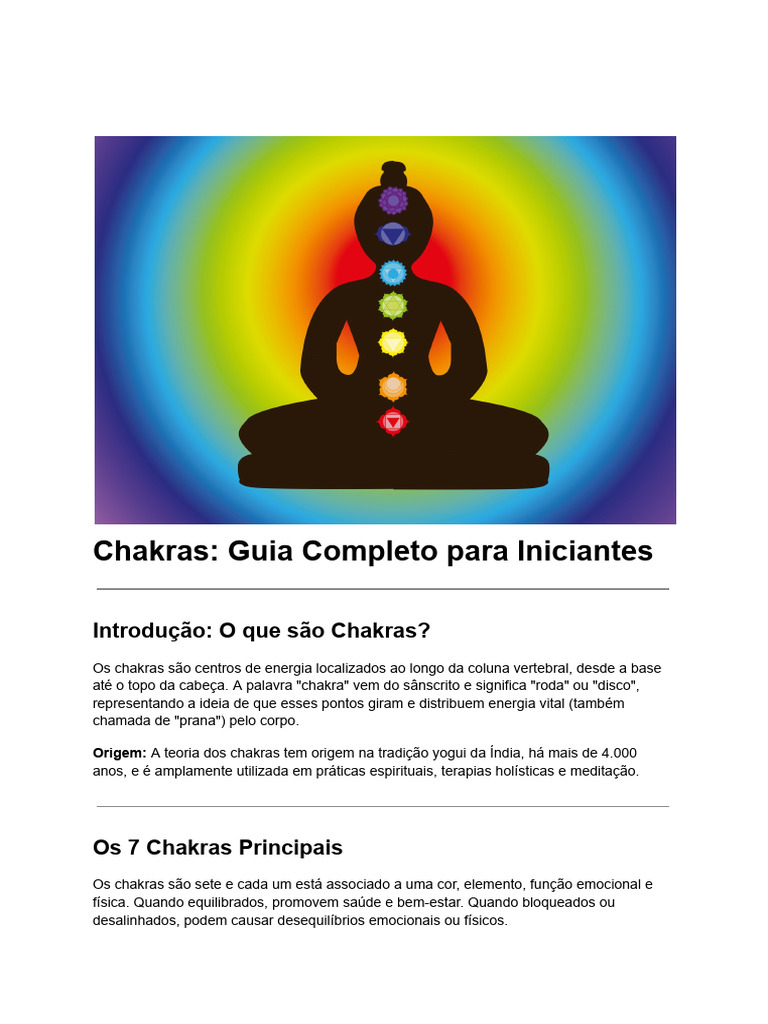 Guia Prático dos 7 Chakras para Iniciantes | PDF | Chacra | Emoções