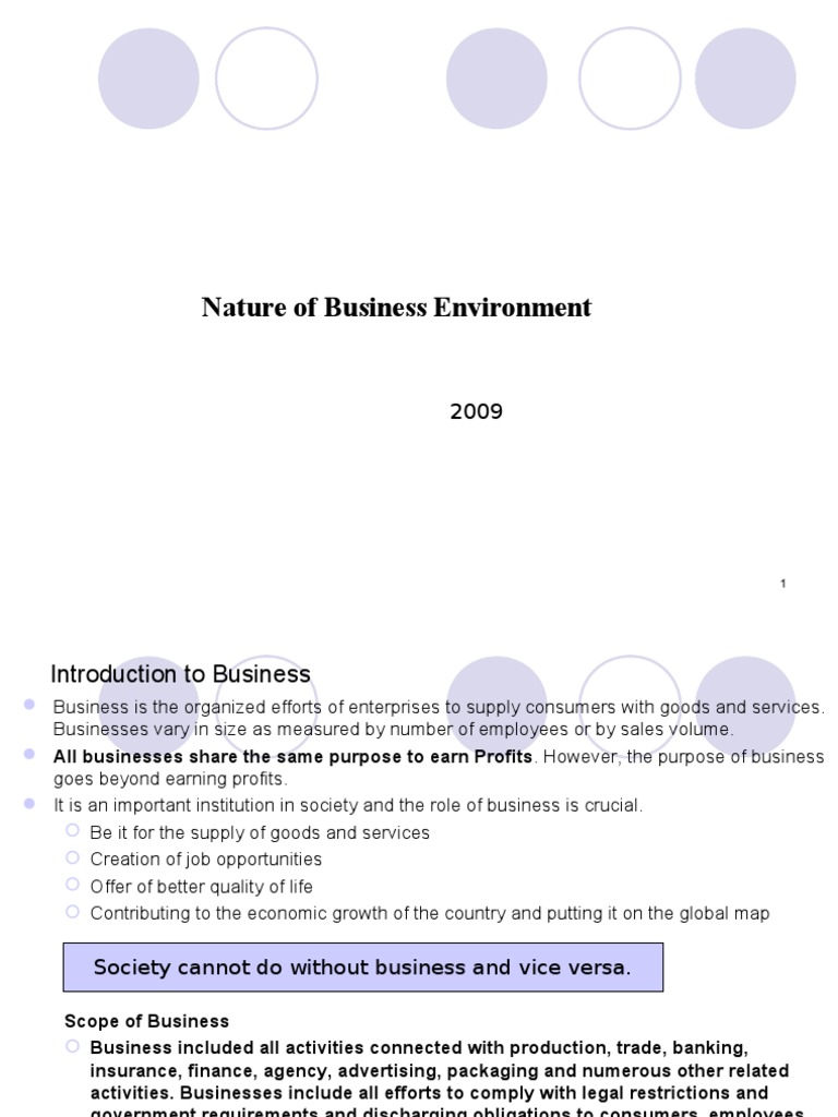 Nature of Business Environment | PDF | Competition | Strategic Management