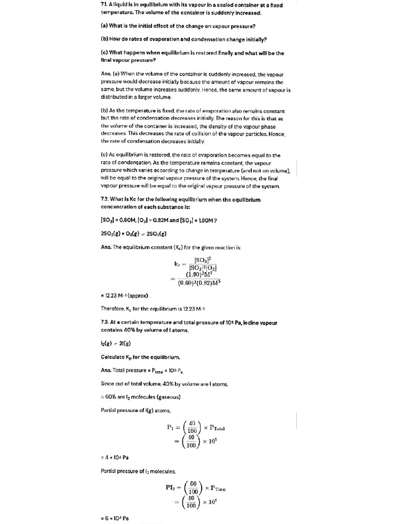 Equilibrium Practice Questions | PDF