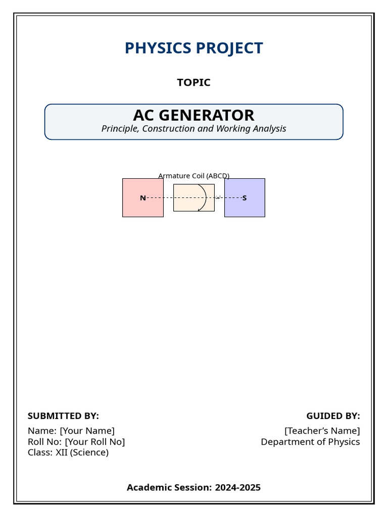 AC Generator: Principle and Analysis | PDF | Electromagnetic Induction ...
