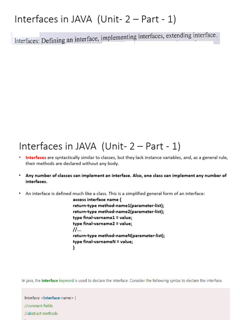 Java Interfaces: Definition & Examples | PDF | Class (Computer ...
