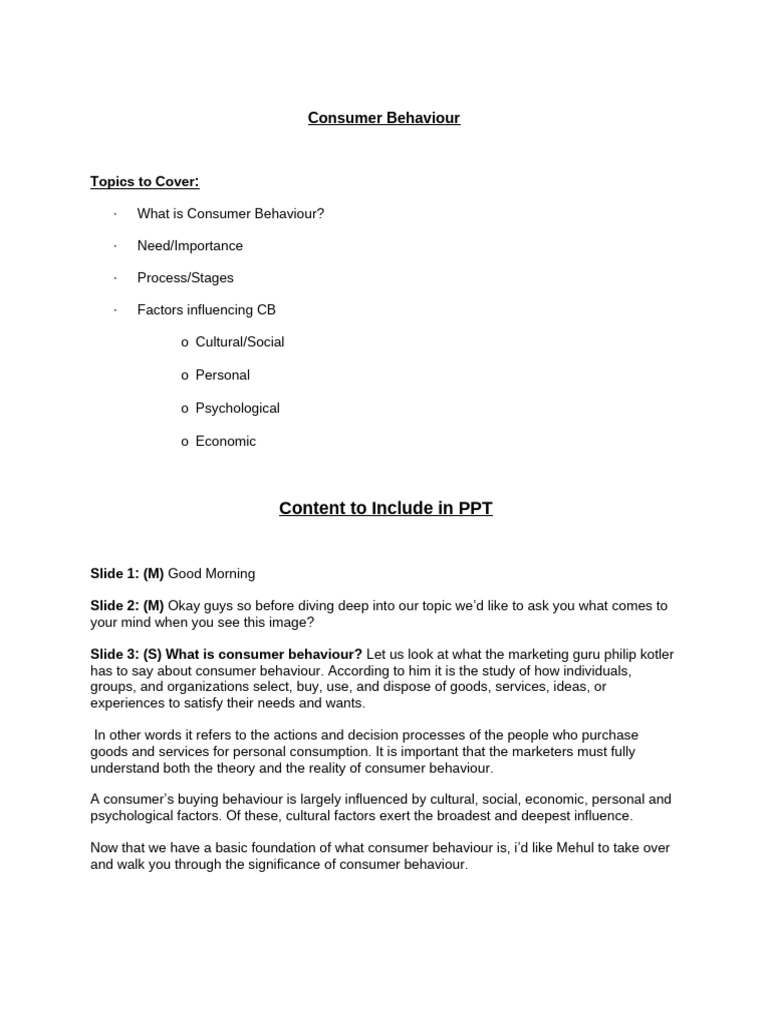 Understanding Consumer Behaviour Essentials | PDF | Consumer Behaviour ...