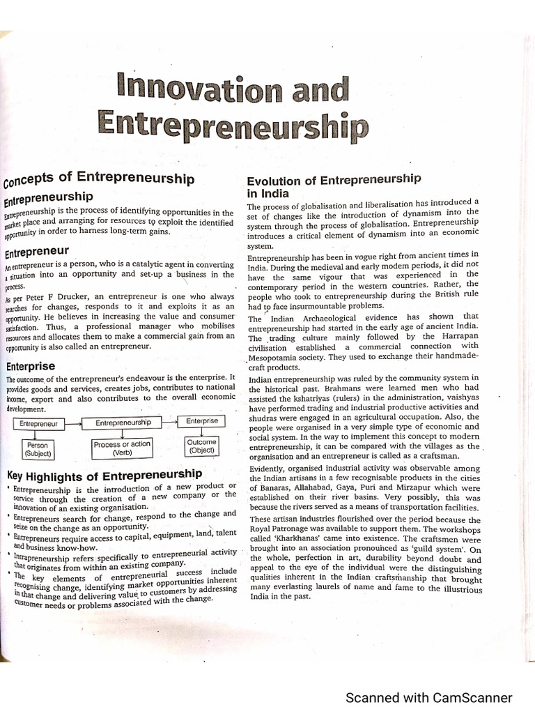Innovation and Entrepreneurship Theory | PDF