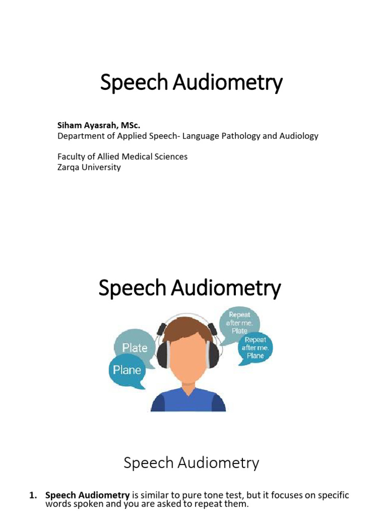 Speech Audiometry | PDF | Speech | Audiology
