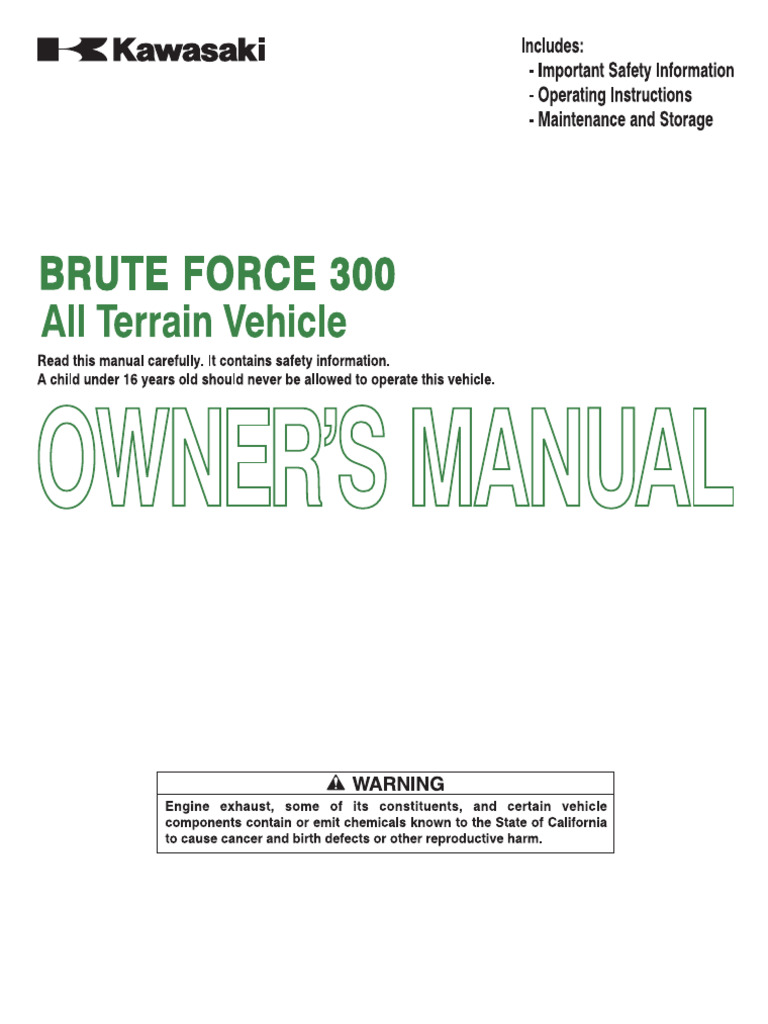 Brute Force 300 2012 Owners Manual | PDF | Trailer (Vehicle) | Manual ...