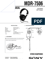 Sony MDR-7506 Service Manual