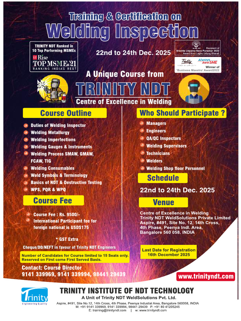 Welding Inspector Courses Brochure | PDF
