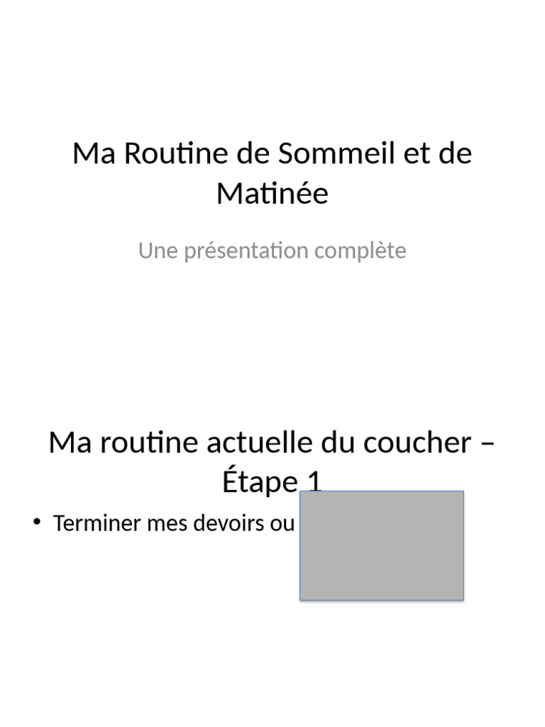Optimiser ma Routine de Sommeil et Matinée | PDF