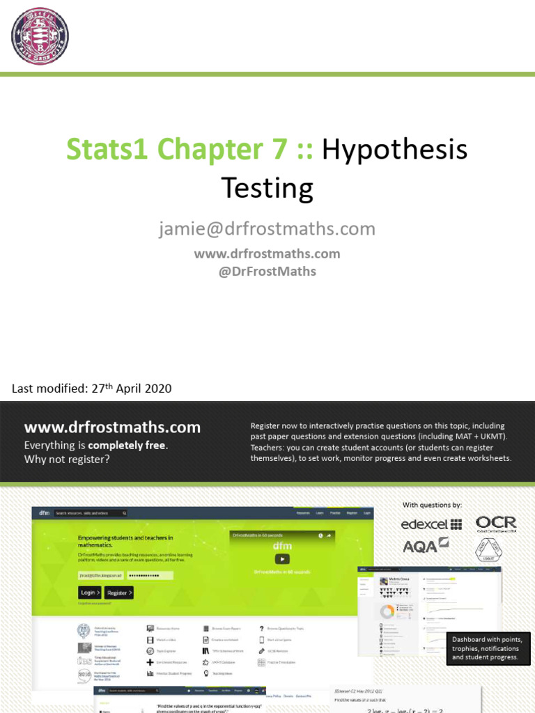 Understanding Hypothesis Testing Basics | PDF | P Value | Statistical ...