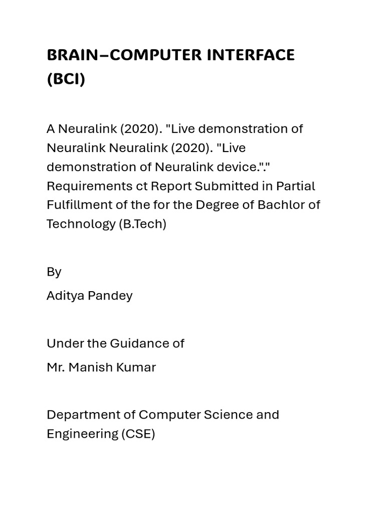 Brain-Computer Interface Overview | PDF | Electroencephalography | Neuron