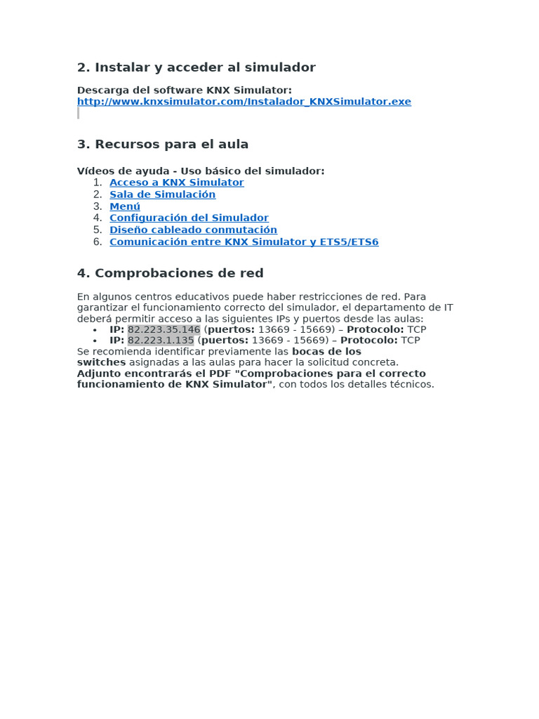 Instrucciones KNX Simulator | PDF