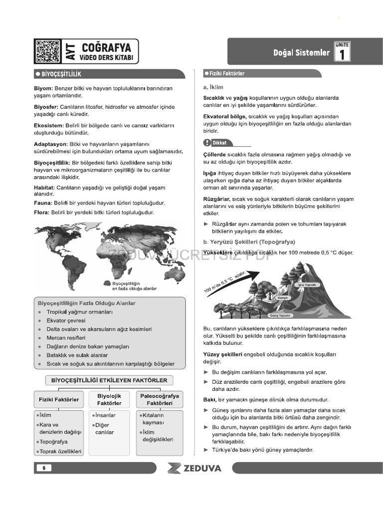 Ayt Cografya Biyocesitlilik Konu Anlatimi PDF Zeduva | PDF