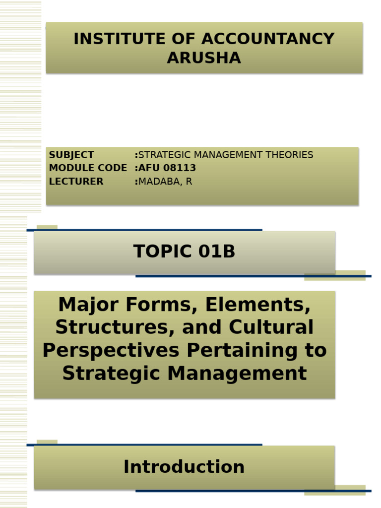 topic01B | PDF | Strategic Management | Organizational Culture