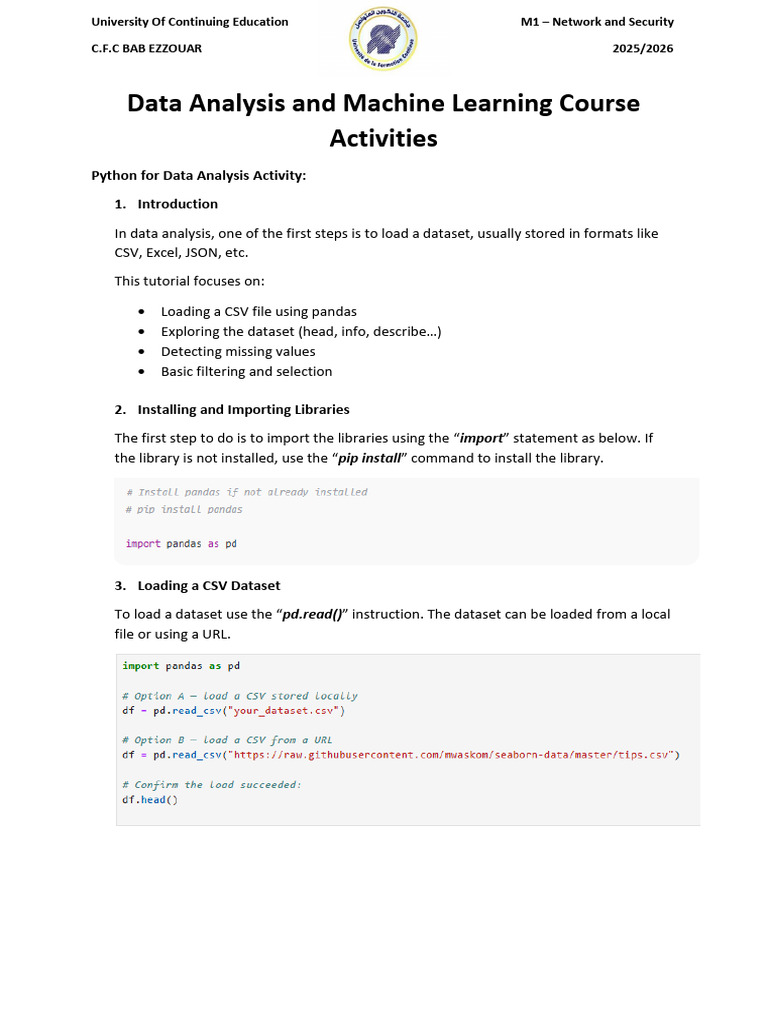 Data Analysis with Python Tutorial | PDF