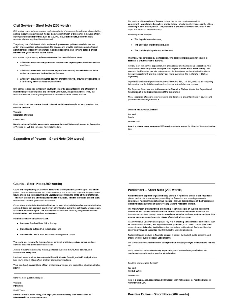 Administrative Law | PDF | Separation Of Powers | Administrative Law