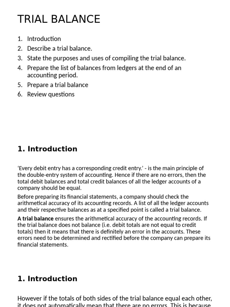 Trial Balance 085820 | PDF | Debits And Credits | Financial Accounting