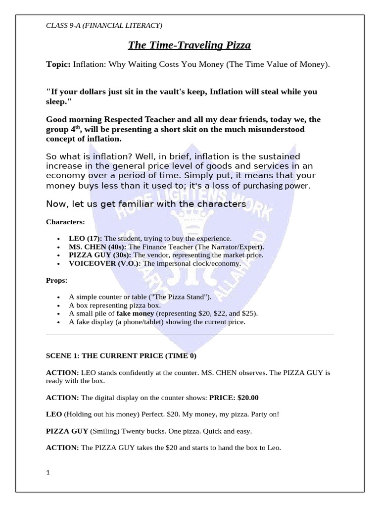 Financial Literacy Script-1 | PDF | Inflation | Money