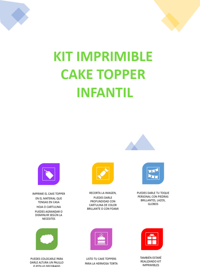 Kit Imprimible Cake Toppers Infantiles | PDF
