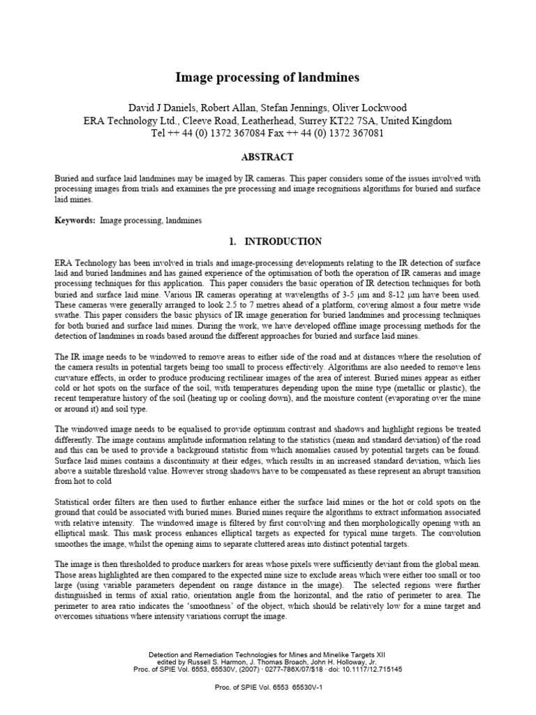 Image Processing of Landmines | PDF | Optical Resolution | Heat Transfer
