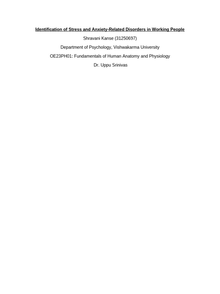 Shravani Double Final | PDF | Anxiety | Mental Disorder