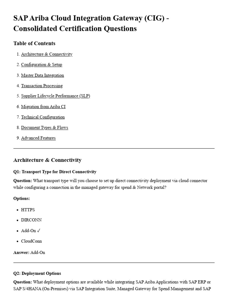 SAP Ariba CIG Certification Guide | PDF | Enterprise Resource Planning ...