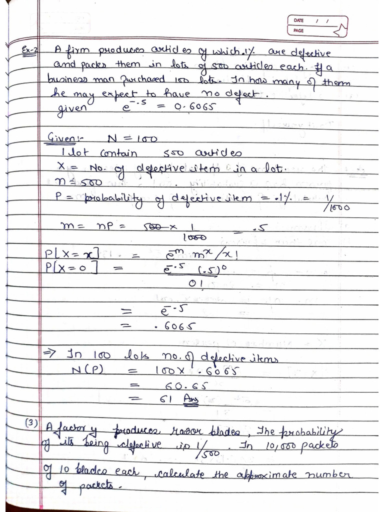 Examples of Poisson Distribution | PDF