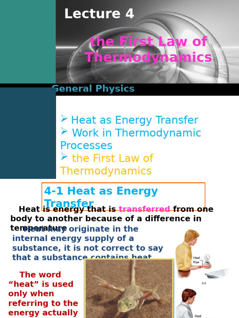 Lecture 4 | PDF | Heat | Calorie
