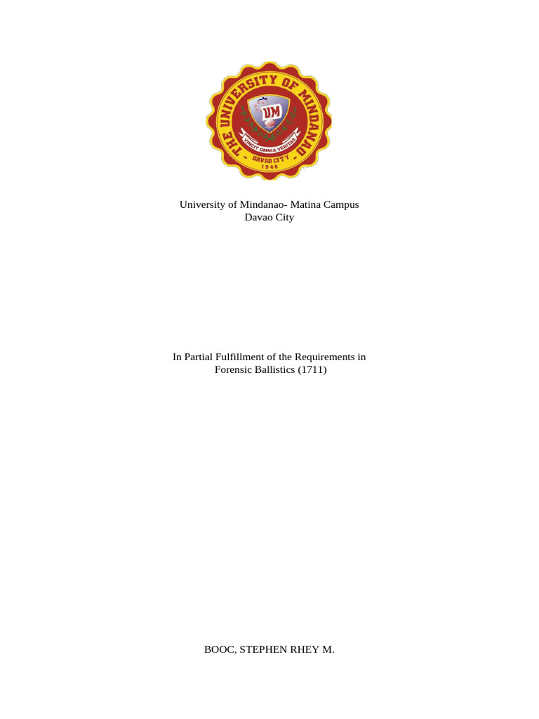 University of Mindanao | PDF | Caliber | Bullet