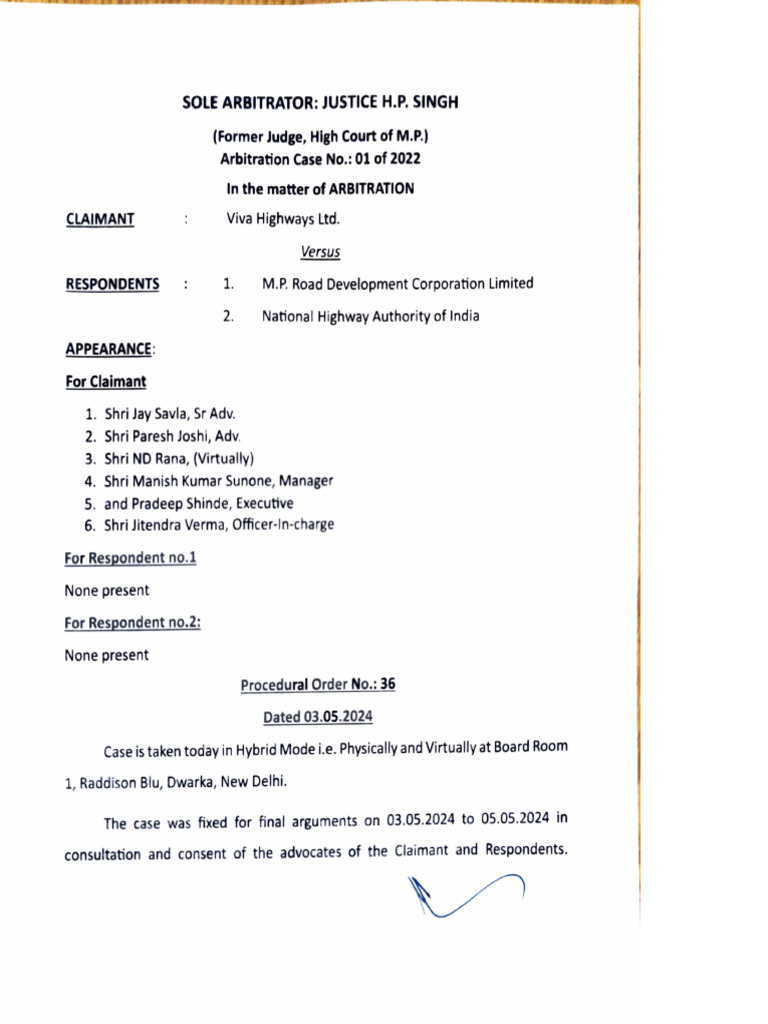 Arbitration Case Update: May 2024 Hearing | PDF | Arbitral Tribunal ...