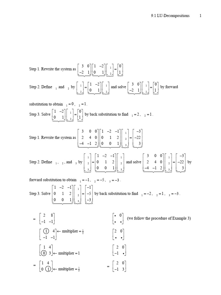 LU Decomposition in Numerical Methods | PDF | Eigenvalues And ...