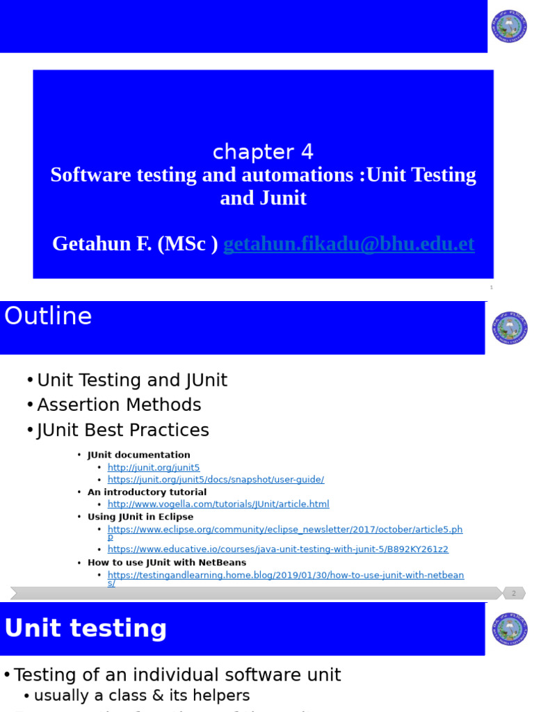 Unit Testing with JUnit Guide | PDF | Unit Testing | Software Engineering