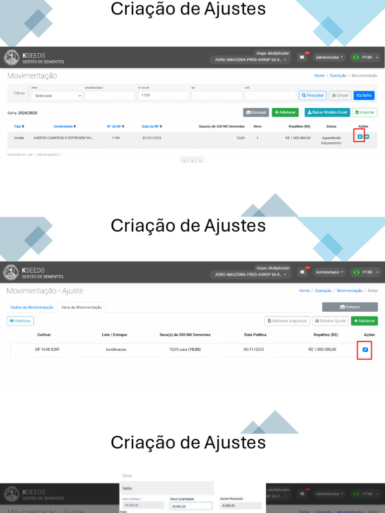 Criação de Ajustes A | PDF