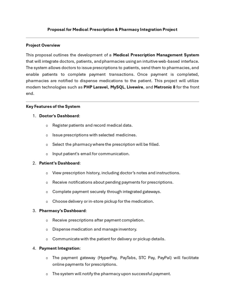 Medical Prescription Integration Proposal | PDF | Medical Prescription ...