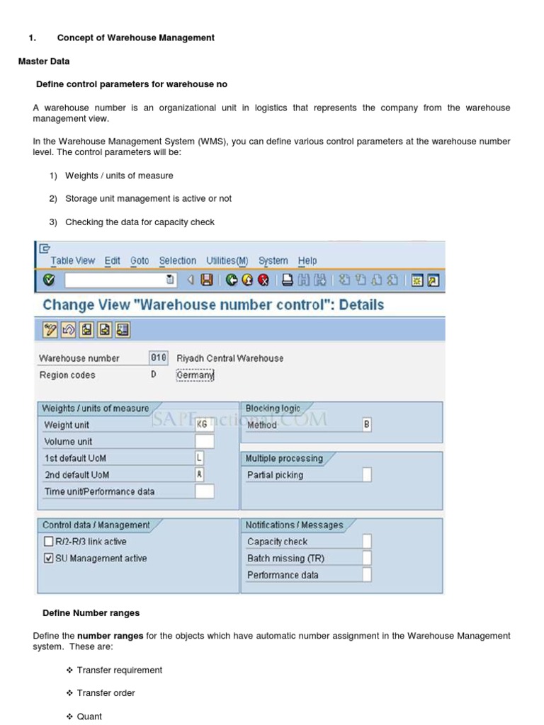 Step By Step Approach For Configuration Of Warehouse Management Pdf