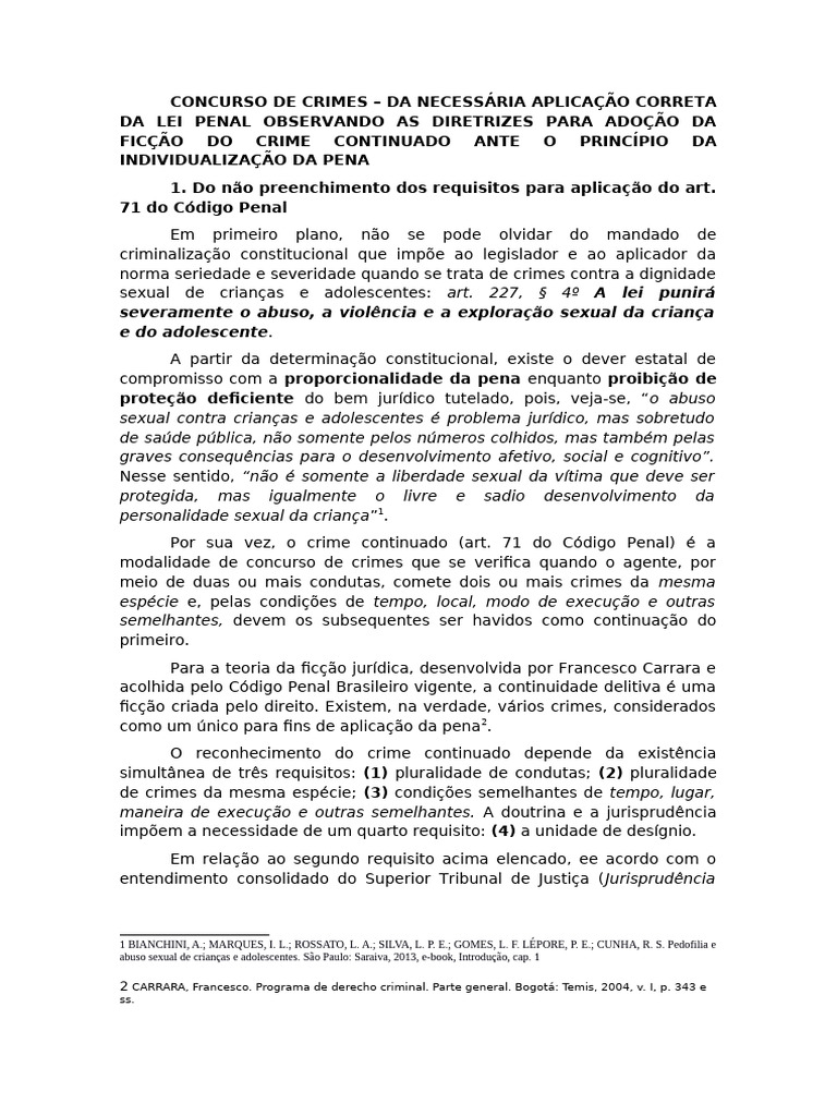 Aplicação da Lei Penal em Crimes Continuados | PDF | Crimes | Crime e ...