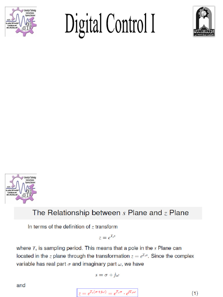 s-plane to z-plane Mapping in Control Systems | PDF