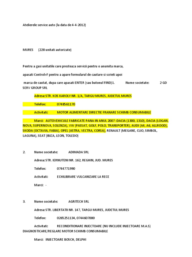 Atelierele Service Auto | PDF | Technology & Engineering