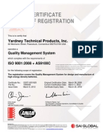 Certificate of Registration: Yardney Technical Products, Inc
