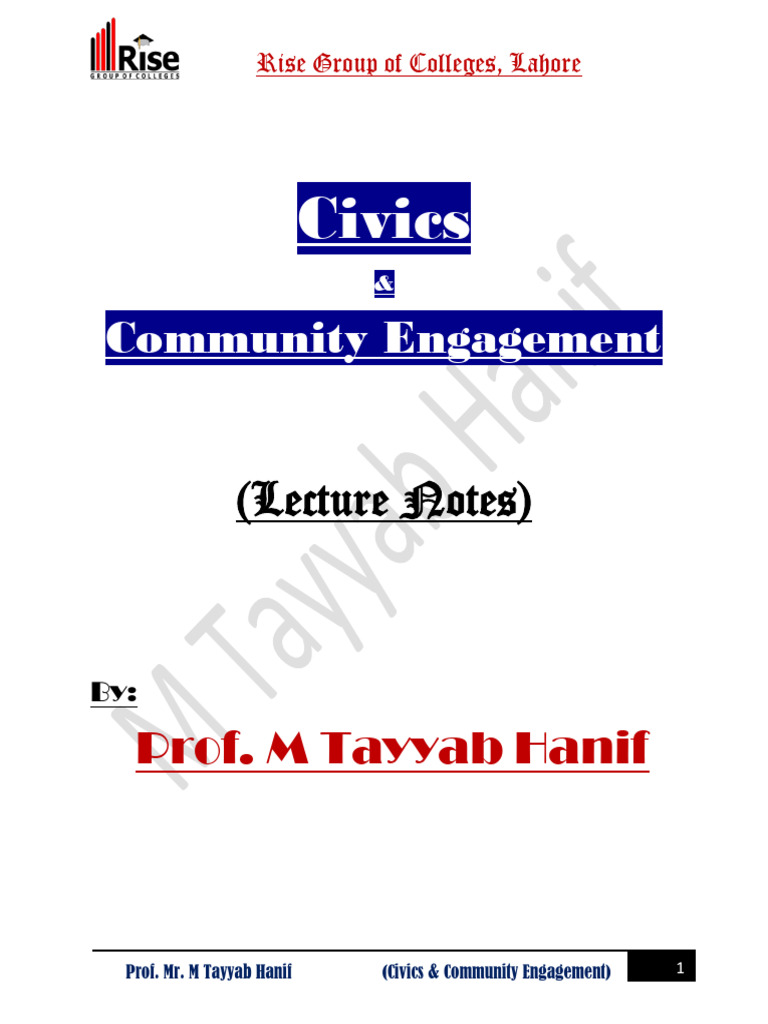 Civics and Citizenship Lecture Notes | PDF | Citizenship | Democracy