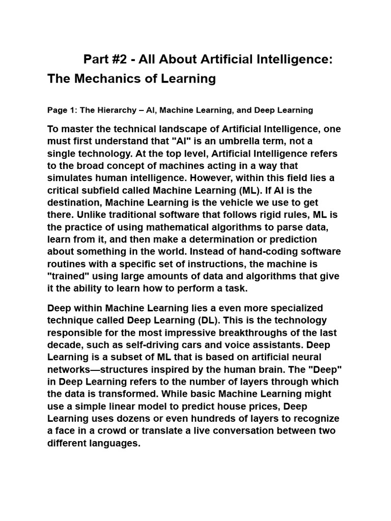 AI Learning Mechanics Explained | PDF | Machine Learning | Artificial ...