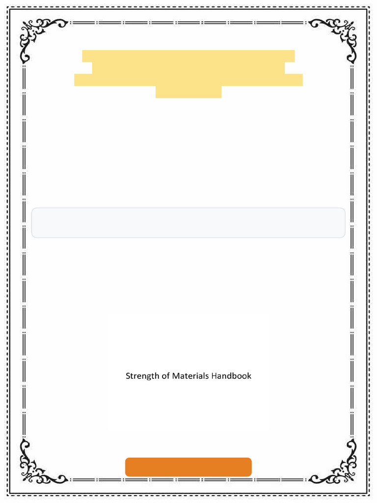 Strength of Materials Handbook First Edition Associate Professor PHD ...