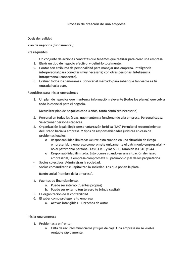 Guía para Crear una Empresa Exitosamente | PDF | Plan de negocios ...